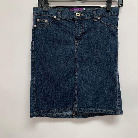 Luricci Firm International Womens Denim Jean Skirt Size 30 Blue Butt Lifter NWOT - Picture 1 of 5